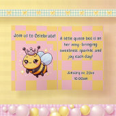 Cute Whimsical Queen Bee Baby Shower Announcement 
