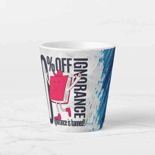 Cute Whimsical Reading Book Character  Milchtasse (Vorderseite)