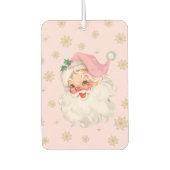 Cute Whimsical Retro Pink Santa Christmas Pattern Autolufterfrischer (Vorderseite)