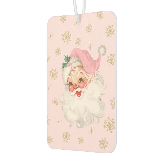 Cute Whimsical Retro Pink Santa Christmas Pattern Autolufterfrischer (Links)