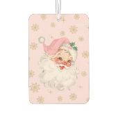 Cute Whimsical Retro Pink Santa Christmas Pattern Autolufterfrischer (Rückseite)