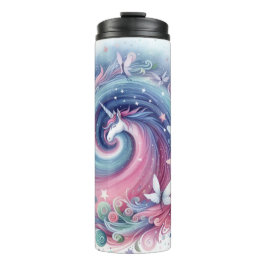 Cute Whimsical Unicorn & Butterfly Thermal Tumbler Thermosbecher