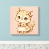 Cute Whimsical Watercolor Animal  Leinwanddruck (Insitu (Holzboden))