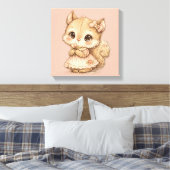 Cute Whimsical Watercolor Animal  Leinwanddruck (Insitu (Schlafzimmer))