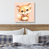 Cute Whimsical Watercolor Animal Leinwanddruck (Insitu (Schlafzimmer))