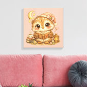 Cute Whimsical Watercolor Animal Leinwanddruck (Insitu (Wohnzimmer))