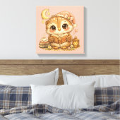 Cute Whimsical Watercolor Animal Leinwanddruck (Insitu (Schlafzimmer))
