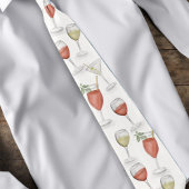 Cute Whimsical Wine Watercolor Cocktail Drinks Fun Krawatte
