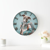 Cute Whippet Puppy Große Wanduhr (Zuhause)
