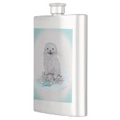 Cute White Baby Sea Otter , Merry Christmas Flachmann (Links)