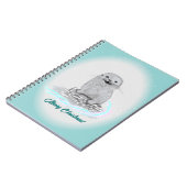 Cute White Baby Sea Otter , Merry Christmas Notizblock (Linke Seite)