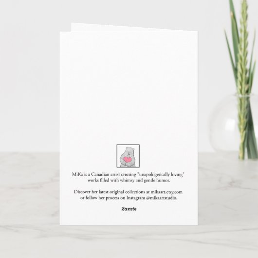 Cute White Bunny Rabbit Custom Text Happy Easter Karte (Rückseite)