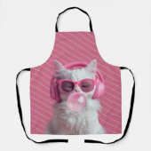  Cute  White Cat  – Personalized Schürze (Vorderseite)
