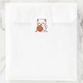 Cute White Cat Playing with Woolen Ball sticker (Tasche)