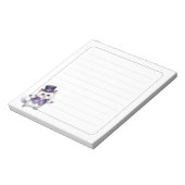 Cute White Cat Top Hat Whimsical Lined Notizblock (Rotiert)