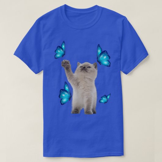 Cute White Cat With Butterfly Cat adoption For Cat T-Shirt (Design vorne)