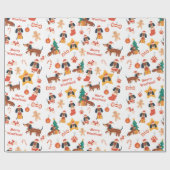 Cute White Christmas Dachshund Merry Woofmas Geschenkpapier (Flach)
