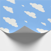 Cute white clouds pattern sky blue seamless wrappi geschenkpapier (Ecke)