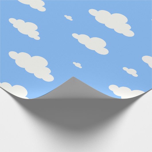 Cute white clouds pattern sky blue seamless wrappi geschenkpapier (Ecke)