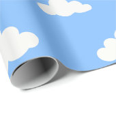 Cute white clouds pattern sky blue seamless wrappi geschenkpapier (Rolleneckpunkt)
