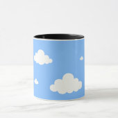Cute white clouds seamless pattern sky blue coffee tasse (Zentrum)