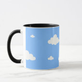 Cute white clouds seamless pattern sky blue coffee tasse (Links)