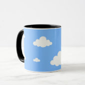 Cute white clouds seamless pattern sky blue coffee tasse (Vorderseite Links)