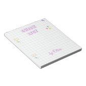 Cute White & Colorful Gingham Pattern Notizblock (angewinkelt)