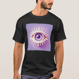 Cute White Eye Illustration Pastel Color Women Men T-Shirt