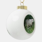 Cute White Fluffy Sheep Eating Ornament (Links)