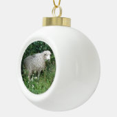 Cute White Fluffy Sheep Eating Ornament (Rechts)