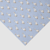 Cute White Goose Pattern Blue Seidenpapier (Ausschnitt)