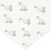 Cute White Goose Pattern Kurzer Tischläufer (Ecke)