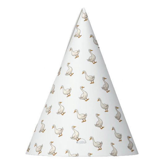 Cute White Goose Pattern Partyhütchen (Links)