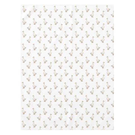 Cute White Goose Pattern Tischdecke (Vorderseite)