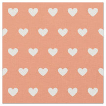 Cute White Hearts Dot Pattern Peach