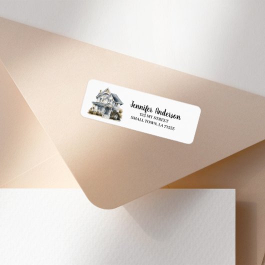 Cute White House New Home Envelope Address