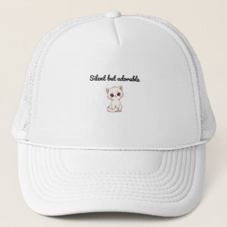 Cute White Kitten Cap – Fun Gift for Cat Lovers & Truckerkappe