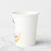 Cute White Kitten on Moon Paper cup Pappbecher (Links)