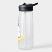 Cute White Kitten on Moon Water Bottle Trinkflasche (Links)