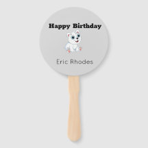 Cute white polar bear on gray birthday