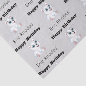Cute white polar bear on gray birthday seidenpapier (Ausschnitt)