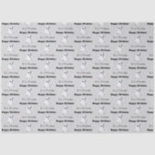 Cute white polar bear on gray birthday seidenpapier (Vorderseite)