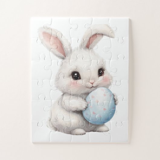 Cute White Rabbit Bunny Puzzles (Vertikal)