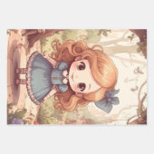 Cute White Rabbit Wonderland Whimsical Timekeeper Geschenkpapier Set (Vorderseite 2)