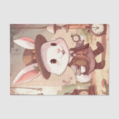 Cute White Rabbit Wonderland Whimsical Timekeeper Seidenpapier (Vorderseite)
