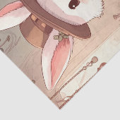Cute White Rabbit Wonderland Whimsical Timekeeper Seidenpapier (Ausschnitt)