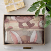 Cute White Rabbit Wonderland Whimsical Timekeeper Seidenpapier (Geschenk)