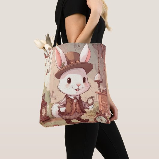 Cute White Rabbit Wonderland Whimsical Timekeeper Tasche (Von Nahem)