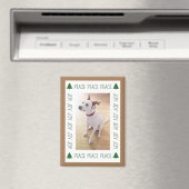 Cute White Reindeer Puppy Dog Peace Joy Brown Magnet (In Situ (Geschirrspüler))